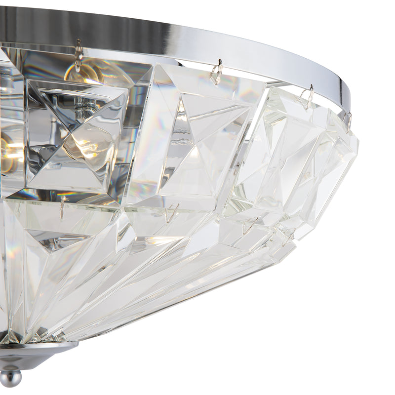 Maytoni Facet 6L flush mount ceiling lamp, chrome E14 D 48.6cm