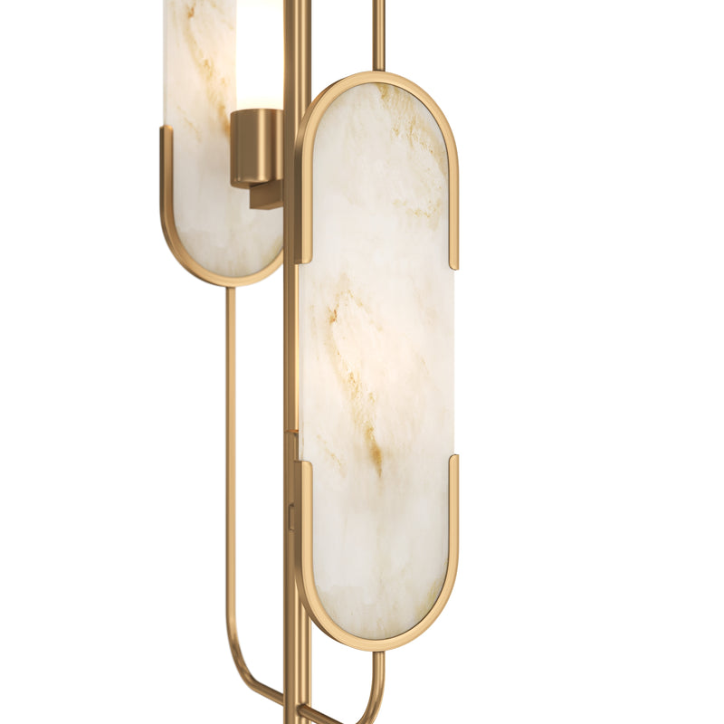 Maytoni Marmo 2L vloerlamp, goud G9 D 23cm