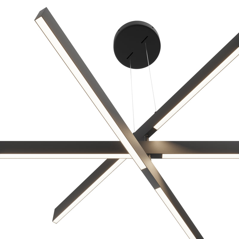 Maytoni Origami 3L pendant lamp, black LED H 18.7cm