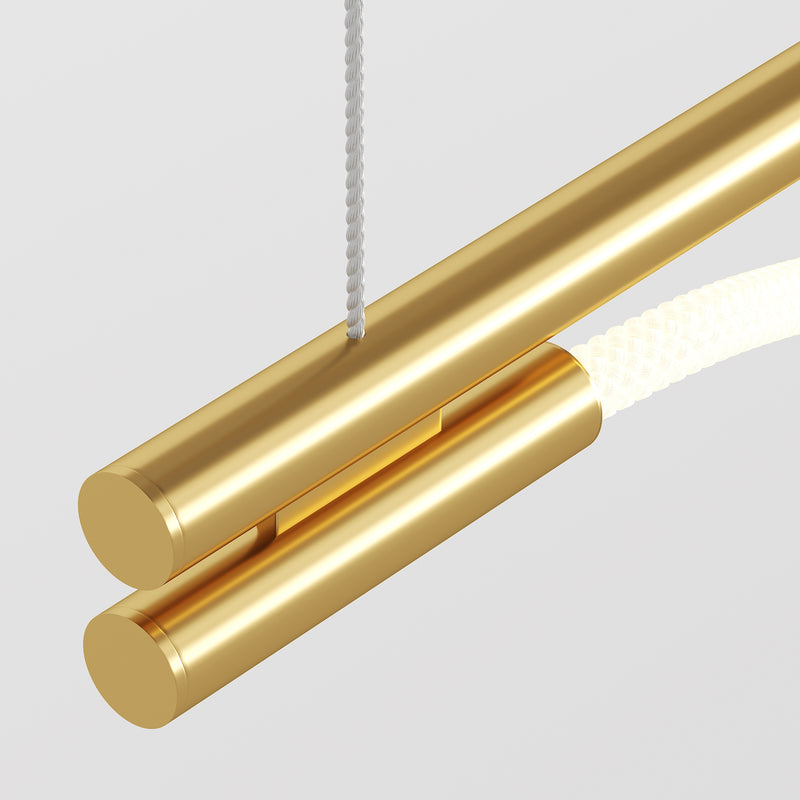 Maytoni Tau 1L linear suspension ceiling lamp, gold LED