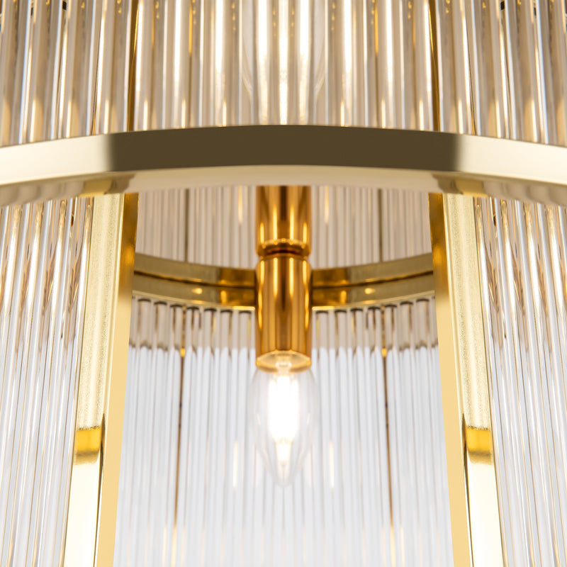 Maytoni Frame 6L flush mount ceiling lamp, gold E14 D 55.4cm