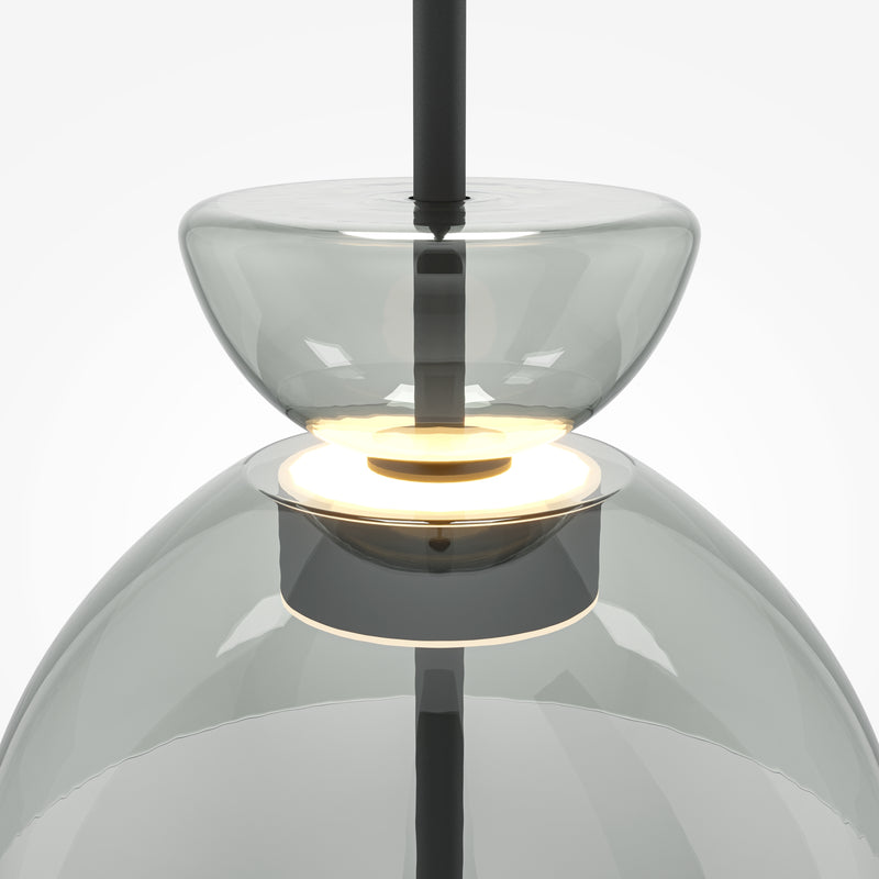 Maytoni Bangkok 1L pendant lamp, black LED D 25cm