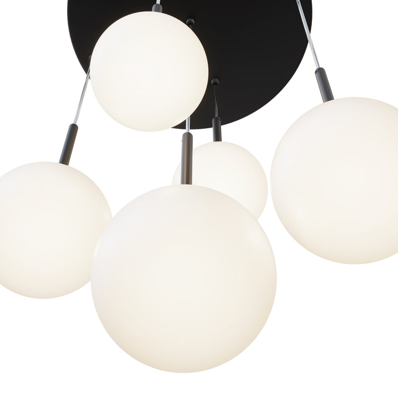 Maytoni Basic form 5L pendant lamp, black E14 D 45cm