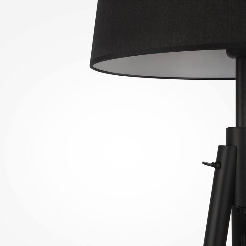 Maytoni Calvin 1L lampadaire, noir E27 D 44cm