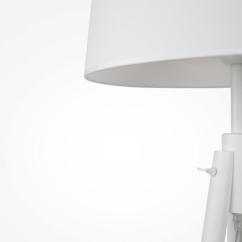 Maytoni Calvin 1L floor lamp, white E27 D 44cm