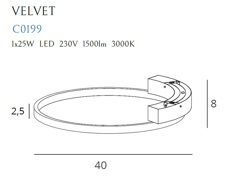 Maxlight Velvet 1L loftslampe LED, D 40cm