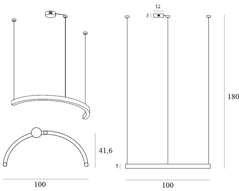 Maxlight Lotus 1L riippuvalaisin LED, harjattu pronssi, D 41,6cm