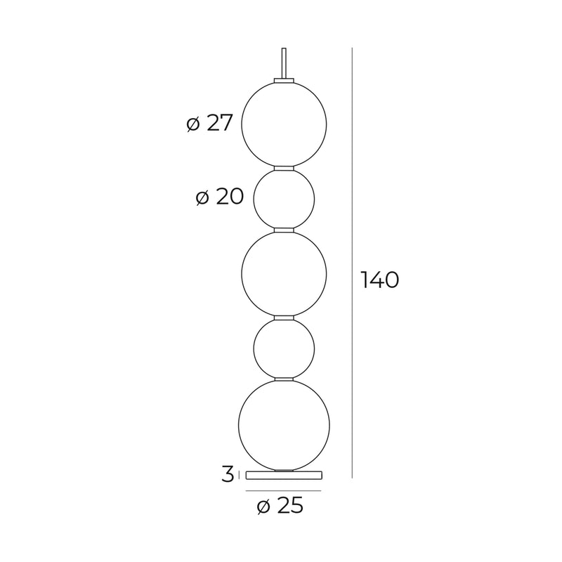 Maxlight Tama 1L floor lamp LED, H 140cm