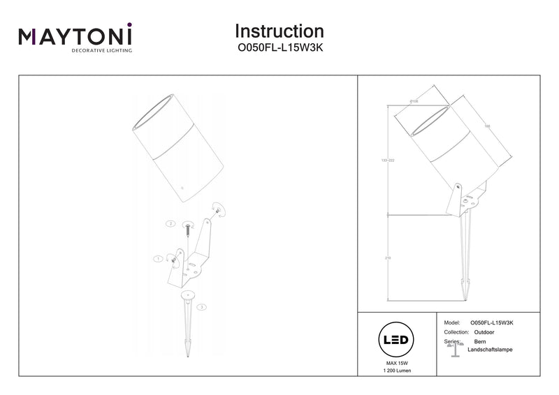 Maytoni Bern 1L, LED grafite D 10,8 cm