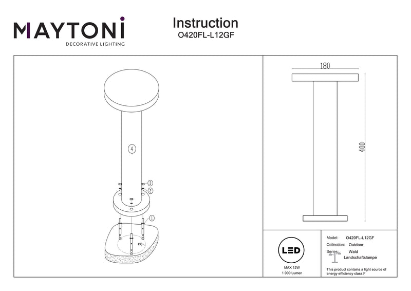 Maytoni Wald 1L, graphite LED D 18cm