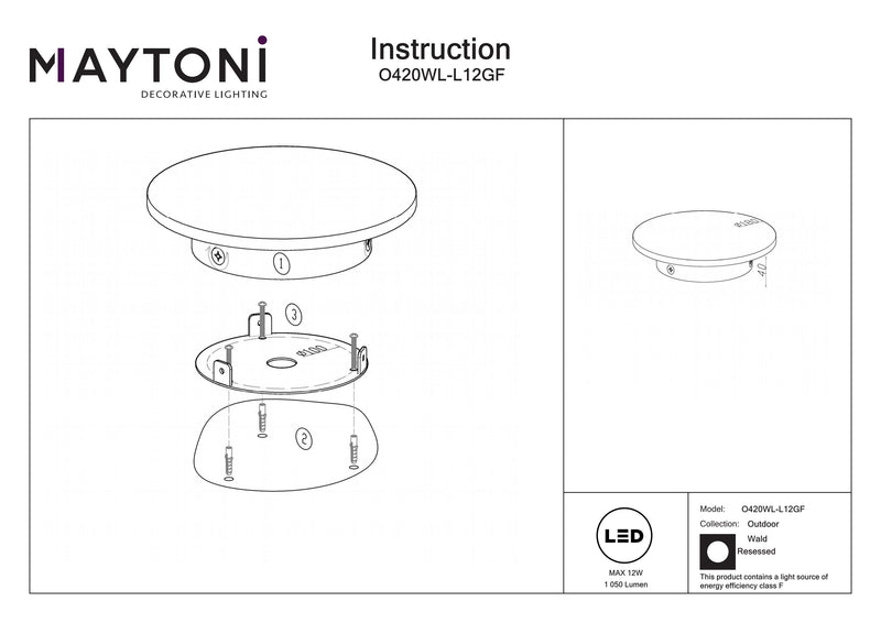 Maytoni Wald 1L, graphite LED D 18cm