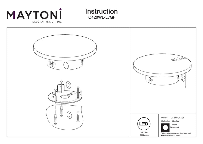 Maytoni Wald 1L, graphite LED D 14cm