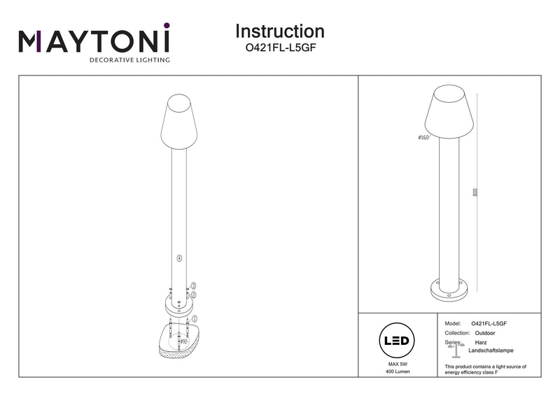 Maytoni Harz 1L, graphite LED D 16cm