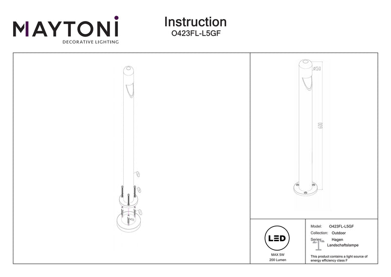 Maytoni Hagen 1L, LED grafite D 5cm