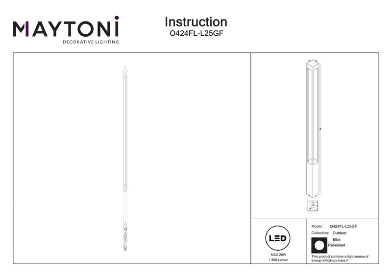 Maytoni Elbe 1L, grafit LED H 200cm