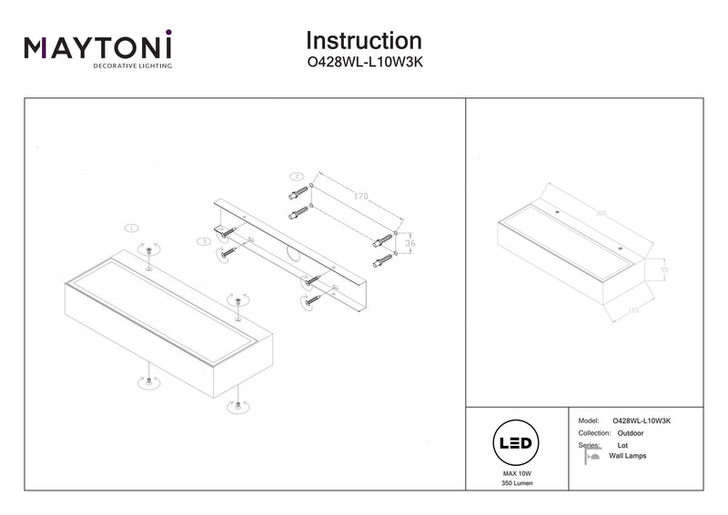 Maytoni Lot 1L, graphite LED H 5.5cm