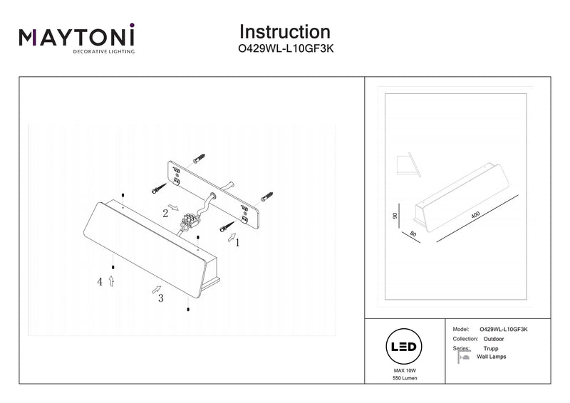 Maytoni Trupp 1L, grafiet LED H 8cm