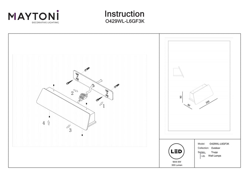 Maytoni Trupp 1L, graphite LED H 8cm