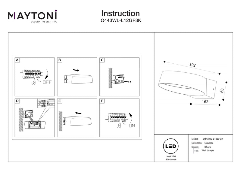 Maytoni Share 1L, graphite LED H 6cm