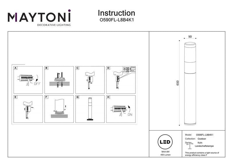 Maytoni Koln 1L, black LED D 9cm