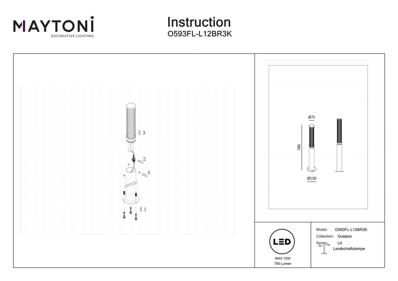 Maytoni Lit 1L, brun LED D 7,5cm