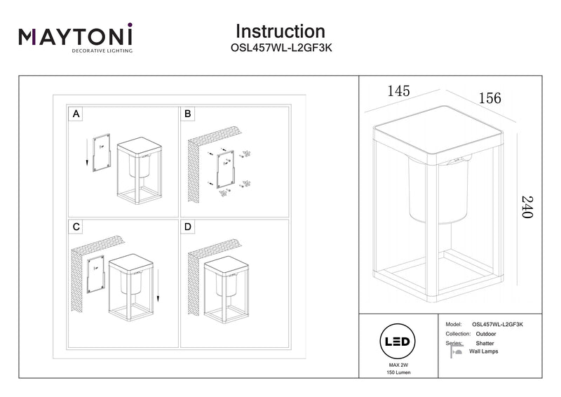 Maytoni Shatter 1L, graphite LED H 15,6cm