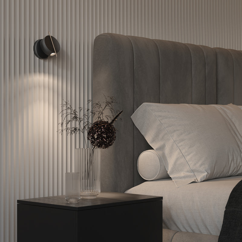 Maytoni Nuance 1L accent wall lamp, black LED D 10cm