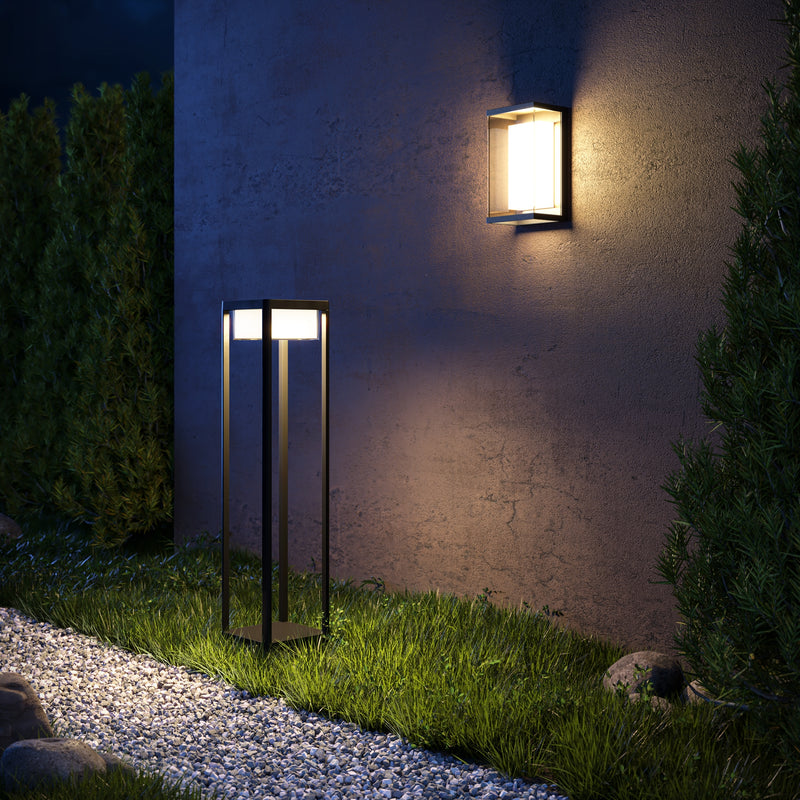 Maytoni Baker Street Aplique de exterior LED 1L, negro LED Al. 26,5 cm