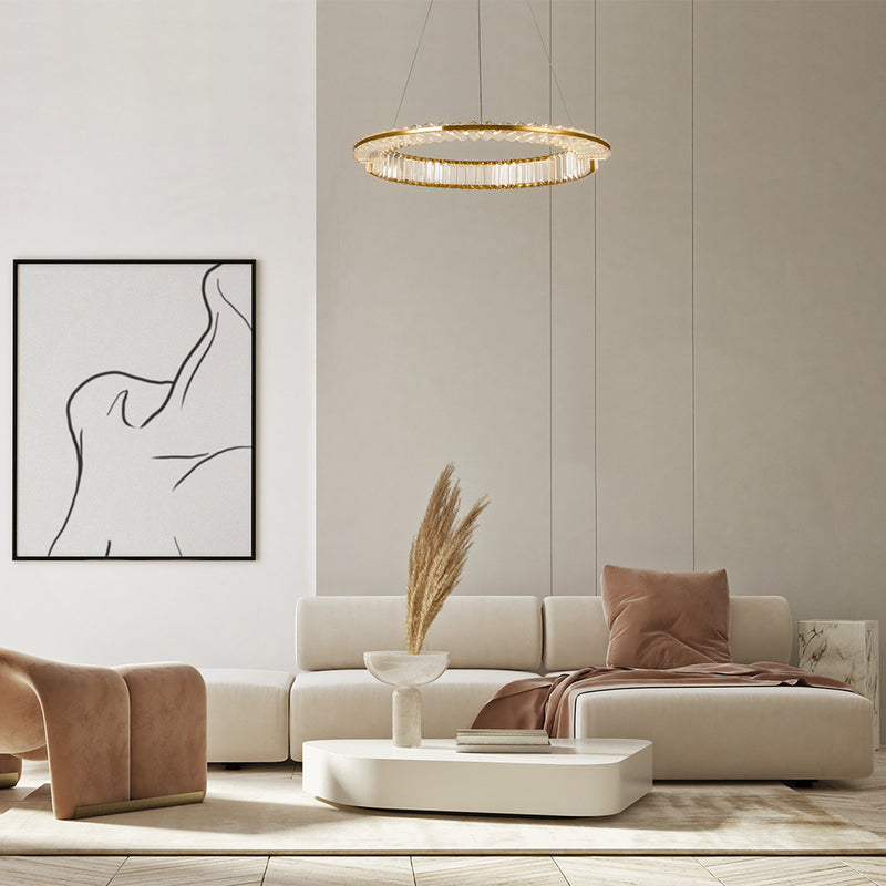 Maytoni Krone lámpara colgante 1L, oro LED D 62cm