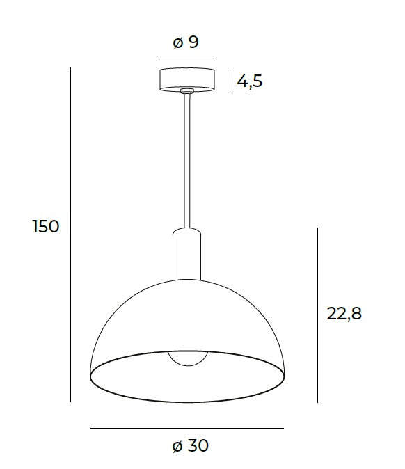 Maxlight Luisant 1L pendant lamp D 30cm