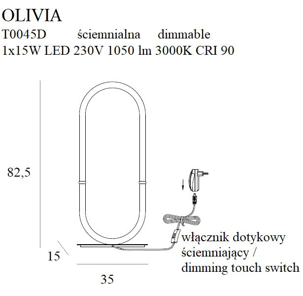 Maxlight Olivia 1L tafelspecialiteitslamp LED, goud