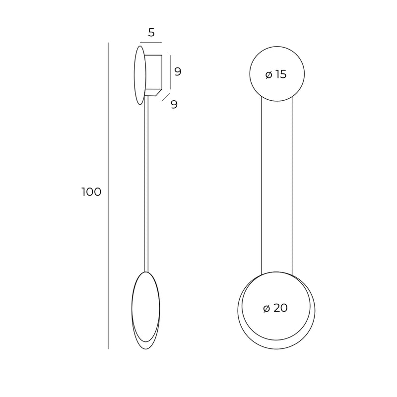 Maxlight Sunset 1L washer sconce LED 6W, H 100cm