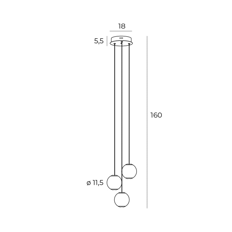 Maxlight Nobile 3L pendant lamp D 18cm