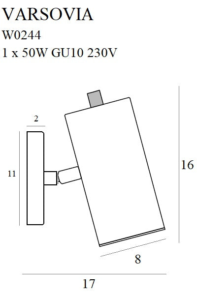 Maxlight Varsovia 1L lámpara de pared decorativa GU10, dorado