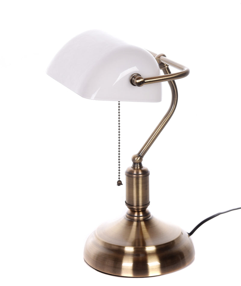 Lumina Deco Banker 1L desk table lamp E27, H 38cm