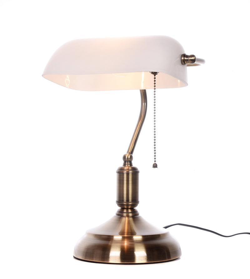 Lumina Deco Banker 1L desk table lamp E27, H 38cm