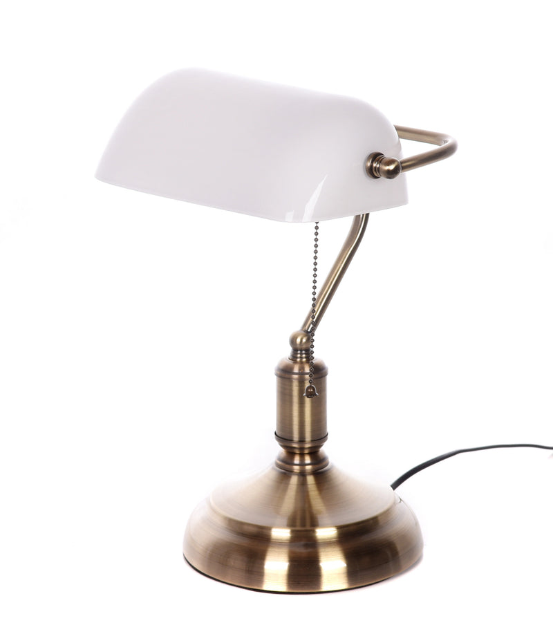 Lumina Deco Banker 1L desk table lamp E27, H 38cm