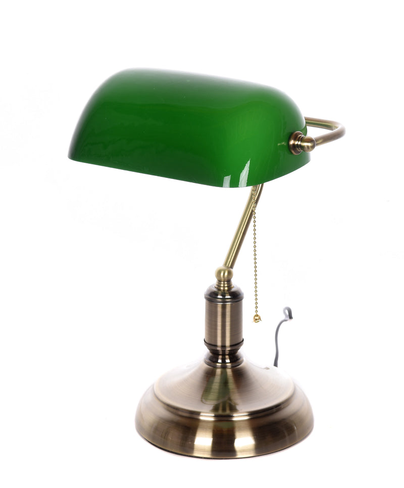 Lumina Deco Banker 1L desk table lamp E27, H 38cm