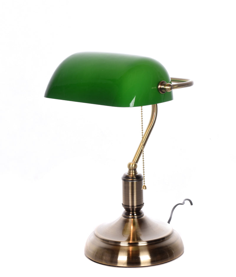 Lumina Deco Banker 1L desk table lamp E27, H 38cm