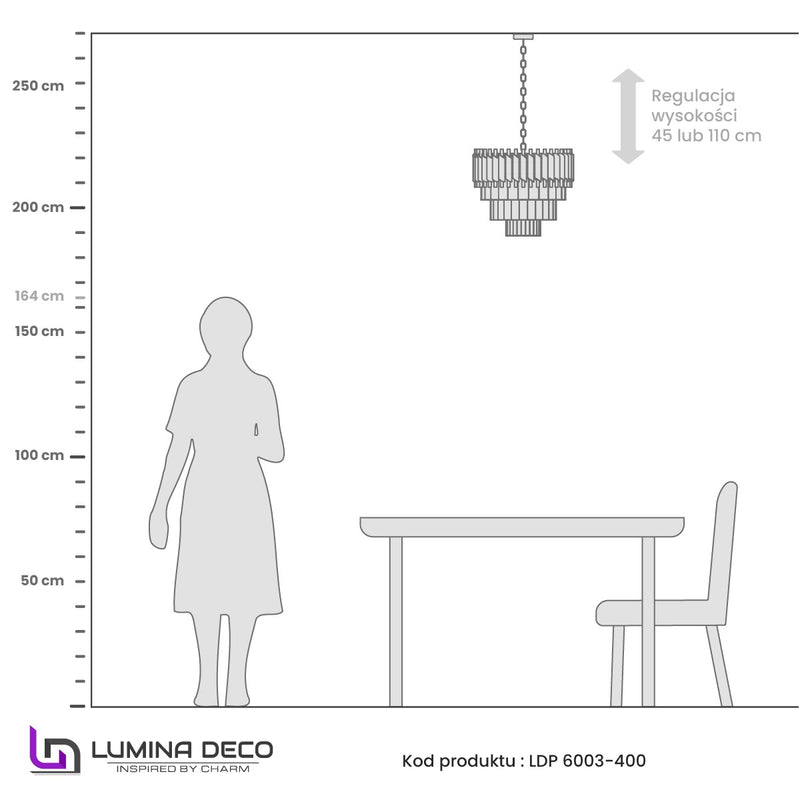 Lumina Deco Mazini 6L chandelier E14, D 40cm