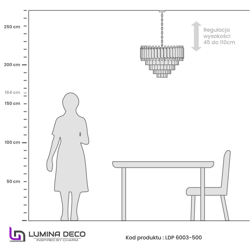 Lumina Deco Mazini 9L chandelier E14, D 55cm