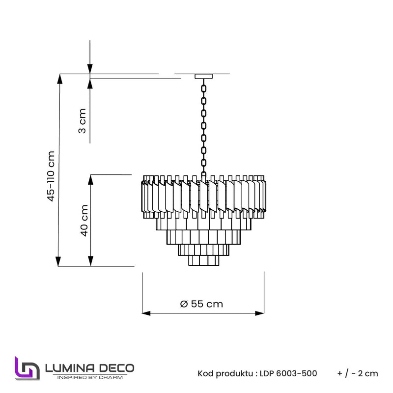 Lumina Deco Mazini 9L chandelier E14, D 55cm