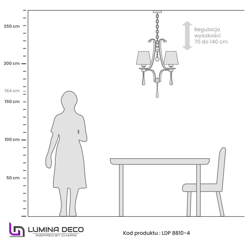 Lumina Deco Venisia 4L chandelier E14, D 55cm