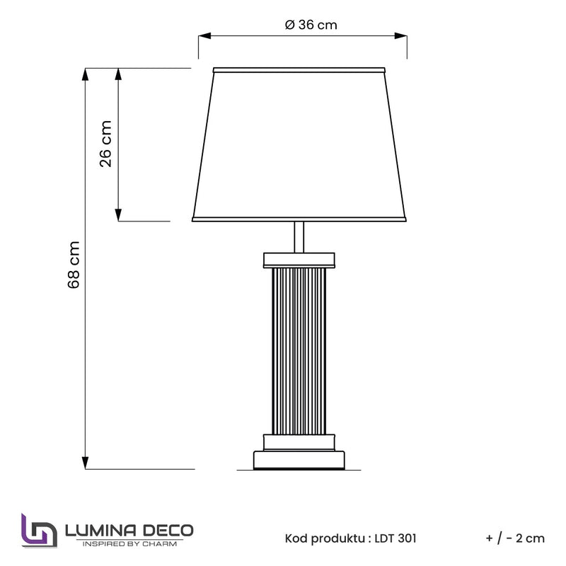 Lumina Deco La Botte 1L table lamp E27, H 68cm