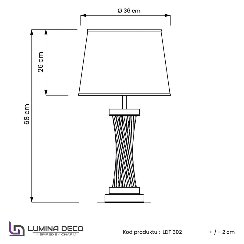 Lumina Deco Villanova 1L table lamp E27, H 68cm