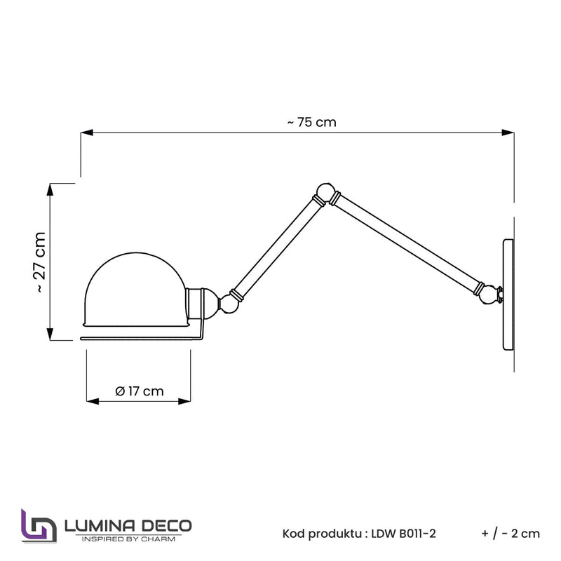 Lumina Deco Glum 1L swing wall lamp E27, H 27cm