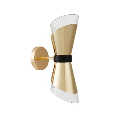 Lumina Deco Fabro 2L wall sconce lamp E27, H 43cm