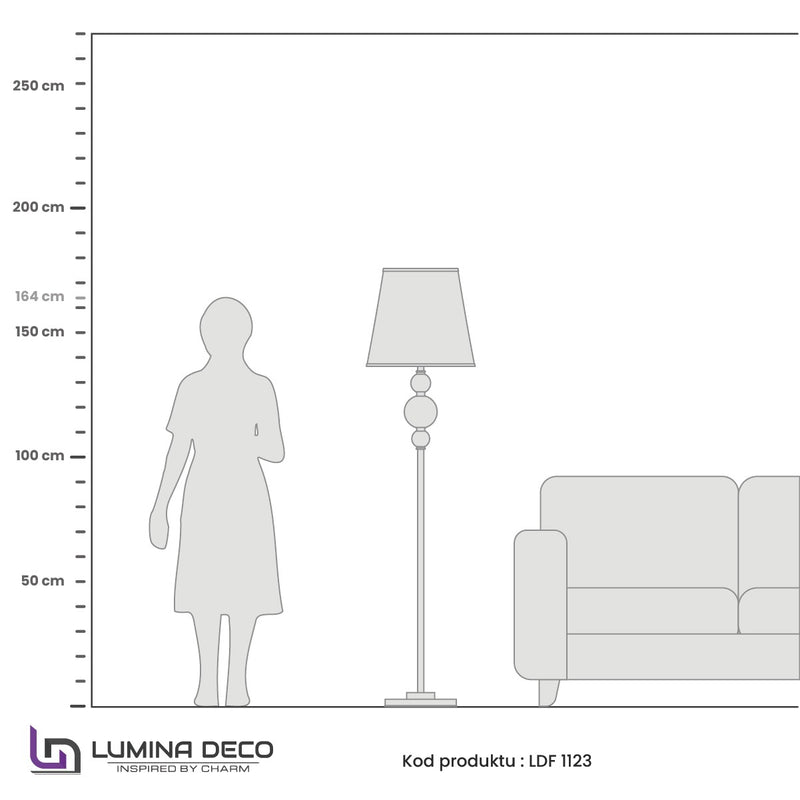 Lumina Deco Muraneo 1L floor lamp E27, H 175cm