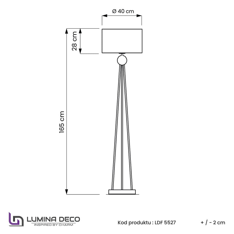 Lumina Deco Salvari 1L floor lamp E27, H 165cm