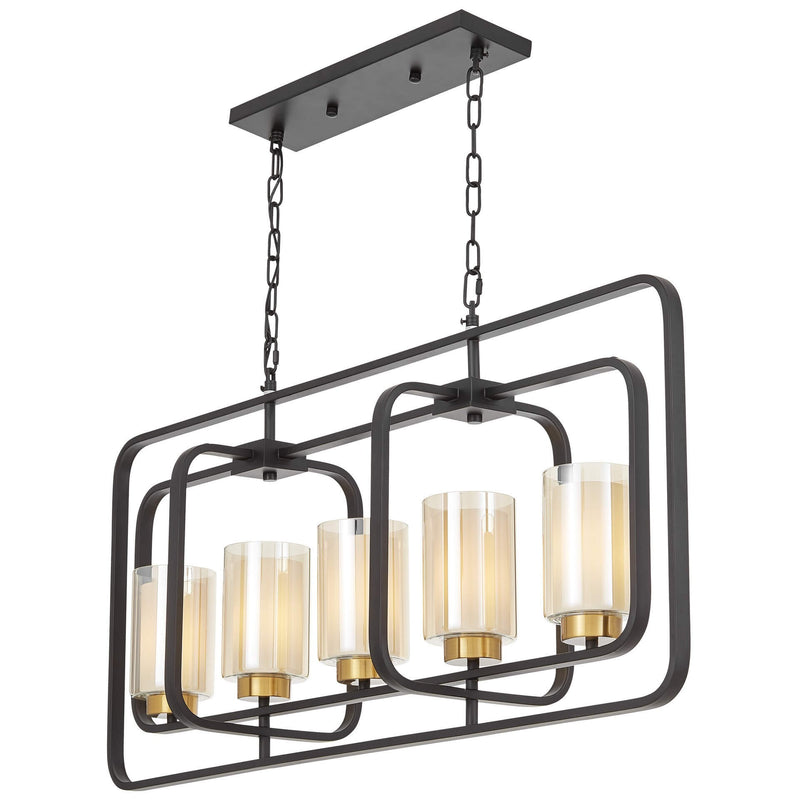 Lumina Deco Chicago 5L pendant ceiling lamp E27, H 43cm